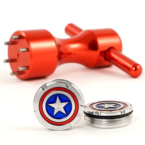 19th Hole Custom Shop 2 of 5g Deluxe Tour Style Weights for Scotty Cameron Putters + Wrench, America Shield (Red)