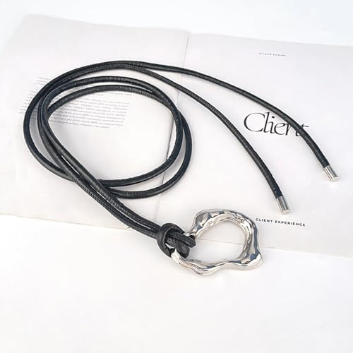 Womens Belts For Dress Leather Lanyard Black Thin Belt Fashion Silver Irregular Buckle Bandage Belt For Jeans Pants Dresses3