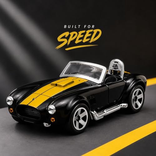 Image of 1:64 Scale Die Cast Metal Sports Car Toy for Kids & Collectors with Free Rolling Wheels, Premium Mini Metal Car Model, Realistic Exterior Design, Collectible Vehicle, Display Toy,Birthday Gift (Black)