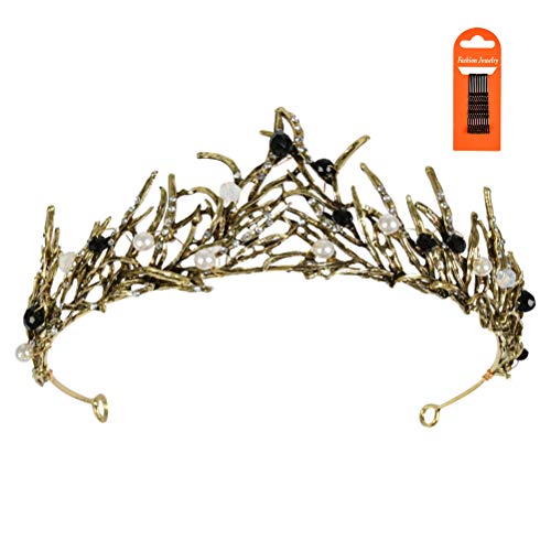 Corona Cristal Tiara con Diamantes Corona Cristal Nupcial Vintage Corona Princesa Tiara de Reina con Diamantes de Imitación Bodas y Fiestas de Tiara, Corona Princesa Tiara Novia con Horquillas