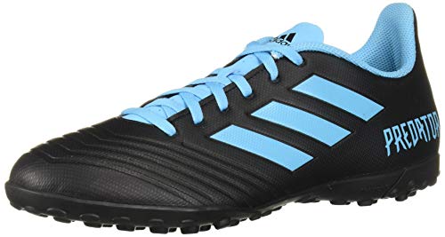 adidas Men's Predator 19.4 Turf Soccer Shoe, Black/Bright Cyan/Solar Yellow, 8.5 M US