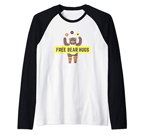 Regalo divertido lindo de los abrazos del oso gratis Camiseta Manga Raglan