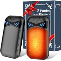 DDKJ Lot De 2 Chauffe-Mains Magnétiques Rechargeables - 7000mAh, 3 Niveaux De Chaleur (45/50/55°C), Jusqu'à 36h, Écran LED