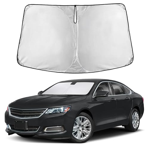 Image of EcoNour Windshield Sunshade Compatible for Chevrolet Impala 2014-2018 2019 2020, Sun Visor for Front Windshield & Window Sun Shade Cover, UV Heat Blocker & Protector, Car Accessories