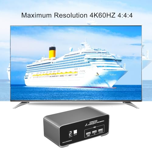 Commutateur KVM DP pour 2 ordinateurs et 2 moniteurs 4K 60Hz avec télécommande