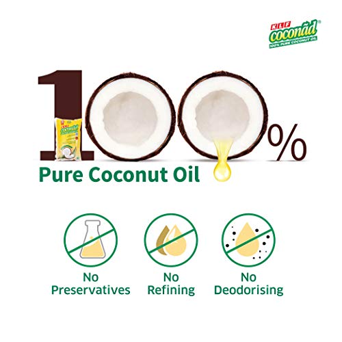 Image of KLF Coconad Pure Coconut Cooking Oil Pouch, 1 L + KLF Coconad Coconut Oil Jar, 1 L