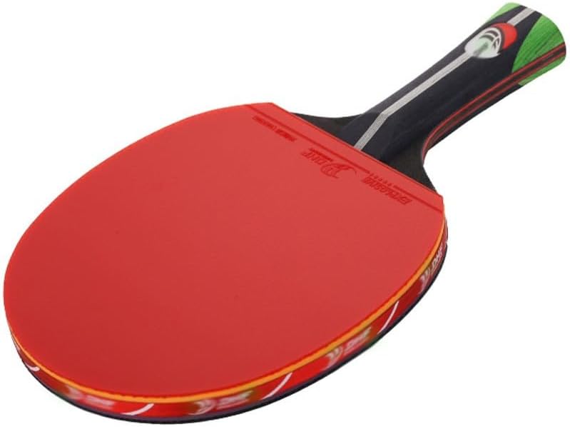 Professional Ping Pong Paddle, High Performance Table Tennis Racket for Training and Competition, 5 Layers of Pure Wood + 2 Layers of Carbon, Flared Handle