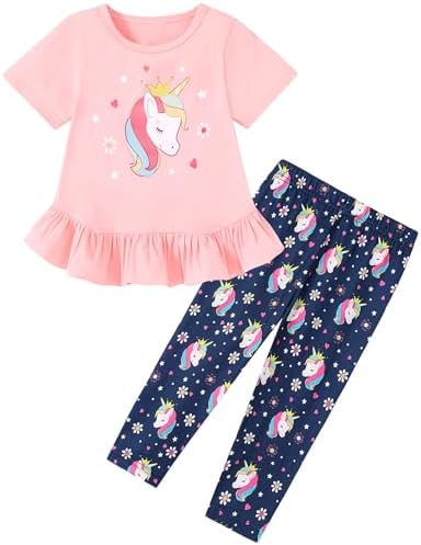 CARETOO Toddler Girl Clothes 2pcs Girl Spring Summer Outfit Ruffl...