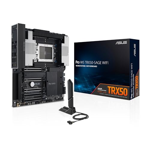 Asus PRO WS TRX50-SAGE WiFi Workstation Mainboard Sockel AMD sTR5 (Threadripper Pro 7000 WX, CEB Formfaktor, PCIe 5.0 x 15, PCIe 5.0 M.2, 10Gb + 2Gb LAN, Multi-GPU Support)