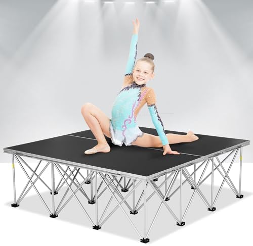 Portable Small Stage, 48in Folding Stage Platform, Load Capacity of 700 Kg/1543 Lbs Per Square Meter, Suitable For Weddings, Events, Performance Venues, Schools, Auditoriums, Concerts, Resta