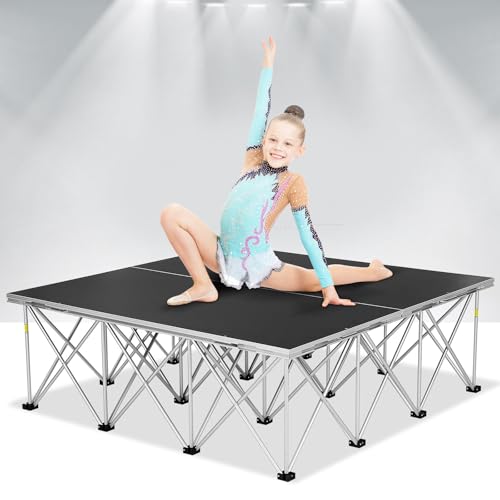 TOPPERFUN Portable Small Stage, 48in Folding Stage Platform, Load Capacity of 700 Kg/1543 Lbs Per Square Meter, Suitable For Weddings, Events, Performance Venues, Schools, Auditoriums, Concerts, Resta