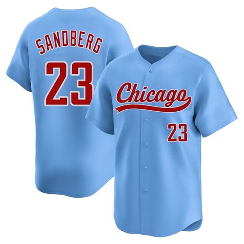 NZUONODAI Ryne Sandberg Jersey Chicago Blue Mens Baseball Stitched
