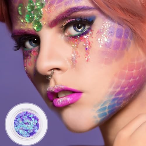 Innohhustle 605034_1_MFZKKKT4 Holographic Chunky Glitter 12 Assorted Colors 3Mm Holographic Extra Chunky Glitter For Craft Cosmetic Face Eye Hair Body Glitter Cosmetic Craft Set thumb #5