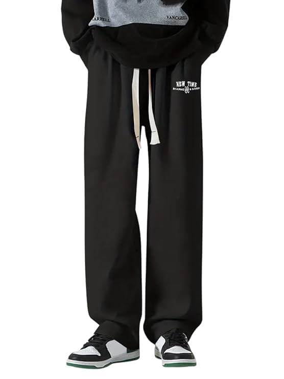 Image of Samfor Mid-Rise Stretchable Joggers in Premium Polycotton Comfort Blend for Street and Lounge Wear - Korean Style Baggy Track Pants for Men