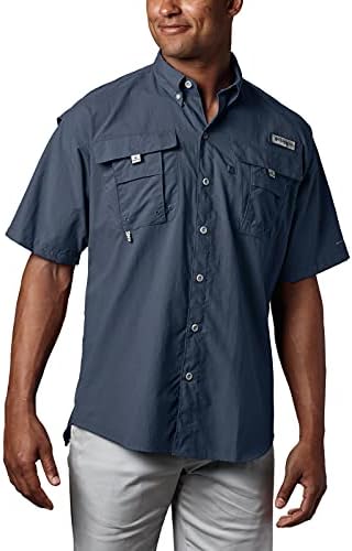 Columbia Men's Bahama II UPF 30 Short Sleeve PFG Fishing Shirt, Collegiate Navy, X-Large