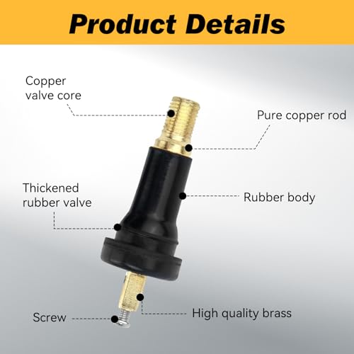 4 Stück Rdks Ventile für Reifendrucksensoren Auto,Valve Reifendruckkontrollsystem Rdks Sensoren Autoreifen, Reifenventile Rdks ProgrammiergeräT Gummiventile,Tpms Sensor Reifendruck-Kontrollsystem