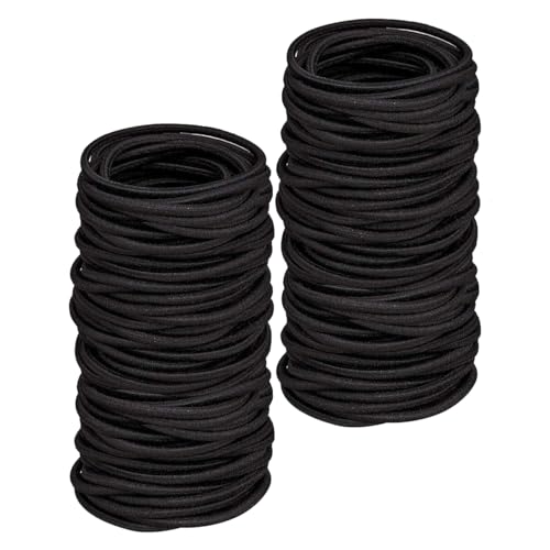 Image of 200PCS Small Hair Ties,No Crease Baby Hair Ties | Black Elastic Hair Ponytail Holder Hair Accessories for Baby Girls Infants Toddlers Kids