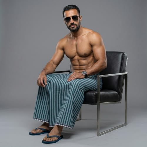 Image of Men's Cotton Lungi | Soft Breathable Wrap Around Lungi | Comfortable Daily & Home Wear for Men