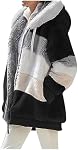 Veste en peluche pour dames Teddy Fleece Casual Checkered Hiver Coat Lapel manches longues Solid Color Outwear with Pockets