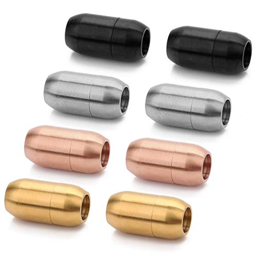 EXCEART 8 Pcs Terminais de Cabo Magnético Fechos de Corda de Couro Prendedor de Joias Fazendo Conect