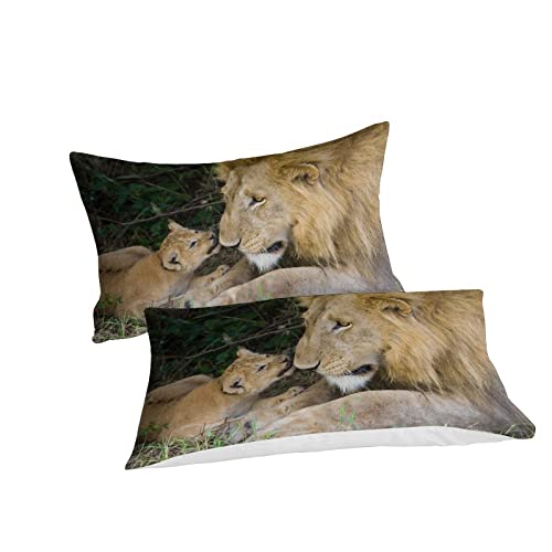Housse de couette lion 3D microfibre抗褪色单人床品套件135*200 - 3