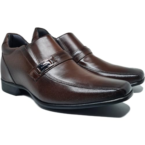 Sapato Social Masculino Rafarillo Preto Marrom Aumenta 7cm Altura Adulto Salto (Marrom, BR, Adulto, Numérico, 40)