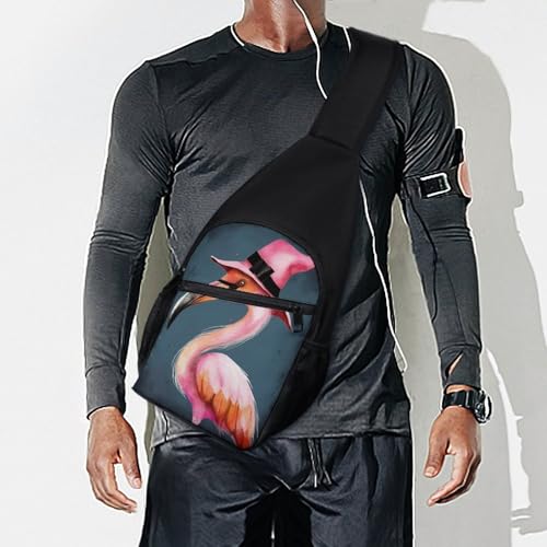Bolso bandolera Halloween Flamingo bruja para senderismo miniatura 7