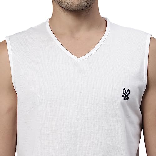 Image of Mack Jonney Regular Fit Cotton Solid Gym Vest for Men-V SL ANTHRA 01-P