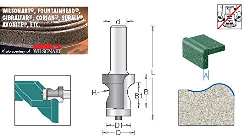 Amana Tool - 57118 Carbide Tipped Countertop No-Drip with Ultra-Glide Radius Bearing Guide