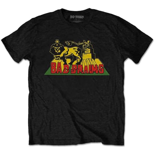 Bad Brains T Shirt Lion Crush Band Logo Nouveau Officiel Homme Noir Size L