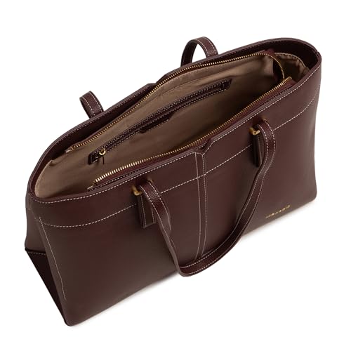 Image of Miraggio Isadora 13 Inch Laptop Tote Bag For Women Office Use | Office Tote Bag With Padded Laptop Sleeve And Zipper Closure | Stylish Totes