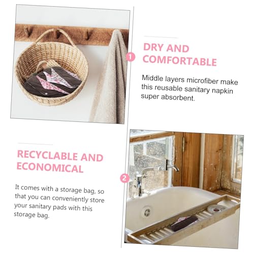 Beaupretty 5 Pçs Lavável Tia Toalha Almofada De Pano Menstrual Almofada De Pano Higiênico Reutilizáv