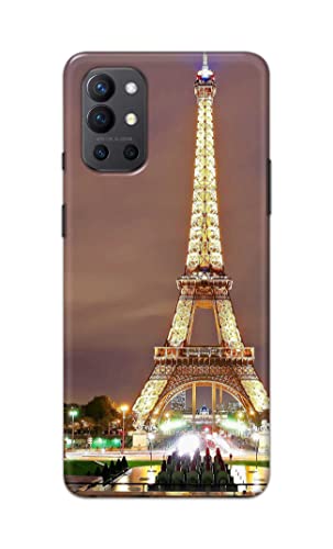 Image of PRINTFIDAA Lovers Famous Place Eiffel Tower in Paris Printed Designer Hard Case for OnePlus 9R Back Cover -(e) RPM1009