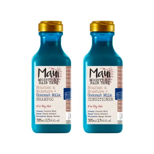 Maui Moisture Nourish & Moisture Shampoo mit Kokosmilch, 385 ml, Maui Moisture Nourish & Moisture Haarspülung mit Kokosmilch, 385 ml, für normales bis trockenes Haar, 2 Stück