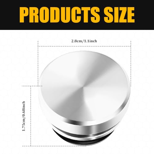 Image of Cigarette Lighter Plug Cover, Eject Button Car Cigarette Lighter, Standard 12 Volt Power Source Aluminum Dustproof Plug Universal Fits Most Vehicles (Silver-K3)