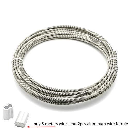 Cuerda de Alambre, Cable de Acero, Cable de Acero de 5 Metros(0.8mm)