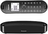 memoria 120 alfanuméricas Panasonic KX-TGK310 - Teléfono fijo inalámbrico de diseño (LCD, identificador de llamadas, agenda de 120 números, bloqueo de llamada, modo ECO Plus), color negro