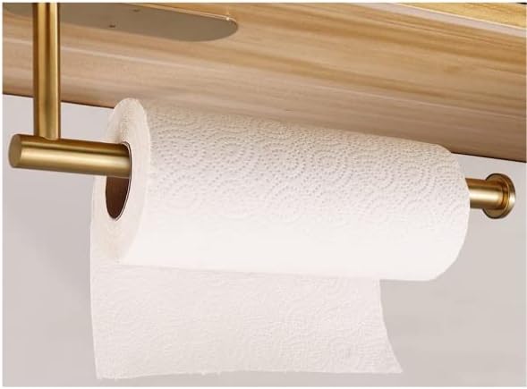 Miniatura 4 de SIREX - Toalleros de papel para debajo del gabinete soporte adhesivo negro para debajo del montaje colgador de pared dorado para colgar debajo del