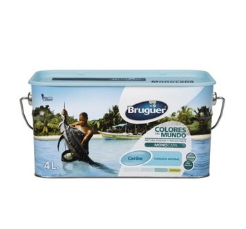 Bruguer-Pintura Colores del mundo Caribe matiz de Turquesa 4L