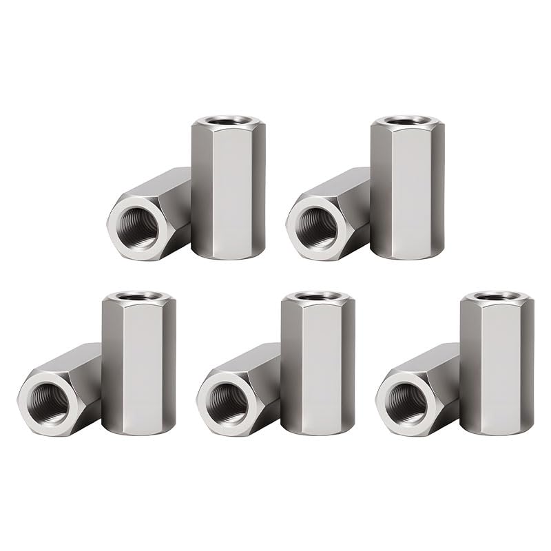10Pcs M4 x 10mm Hex Coupling Nuts, 304 Stainless Steel Threaded Rod Connector for Mechanical Assembly, Home Repair, Industrial, Studding Fasteners