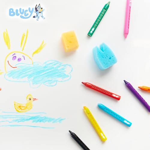 Bluey Bath Crayons for Kids Toddlers, Water Colouring Set Bath Toys Washable Non Toxic Easy Grip, Kids Gifts