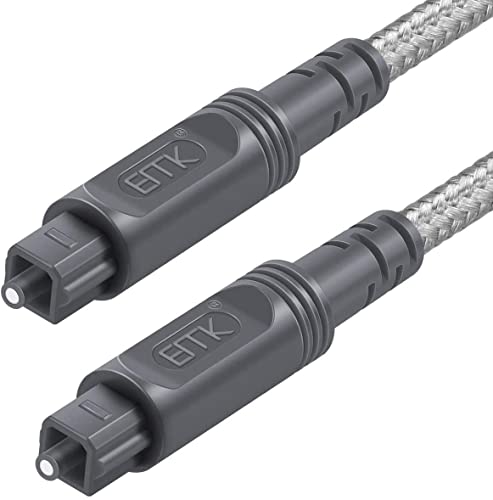 EMK Cavo Ottico Cavi Ottico Audio Digitale Cotone intrecciato Cavo Toslink SPDIF Cavi Ottici per Soundbar, TV, Altoparlante, DVD, DAC (1 m)