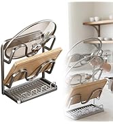 Kitchen Pot Lid Storage Rack, 2026 New Double-layer Rack, Multifunctional Lid Holder for Kitchen ...