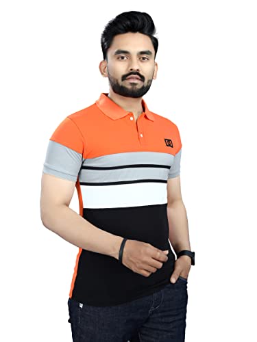Image of Men's Regular Fit Striped Polo T-Shirts