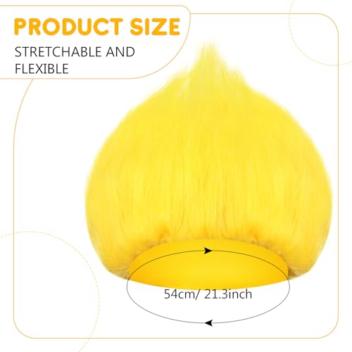 Image of Geyoga 1 Pcs Funny Wig Crazy Hair for Halloween Party,Yellow | Funny Colorful Wig Adults Use, Unisex Funky Hairband, Halloween Mardi Gras Cosplay Costume Party Accessories