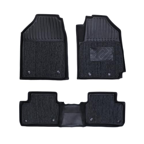 Image of Carnest 5D TPE Car Floor Mat Compatible with - Be 6 Vehicle Specific Fit | Waterproof, Dustproof & Anti-Slip | Heavy Duty All Weather TPE car Foot mat with Detachable Grass (2 Rows,Black)