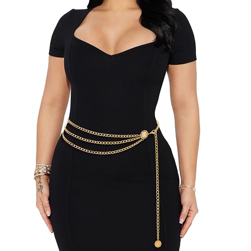 Nackiy Western Metal Concho Belts for Women, Boho Cowgirl Chain Belt for Women Fashion Accessories Country Dresses Jeans2