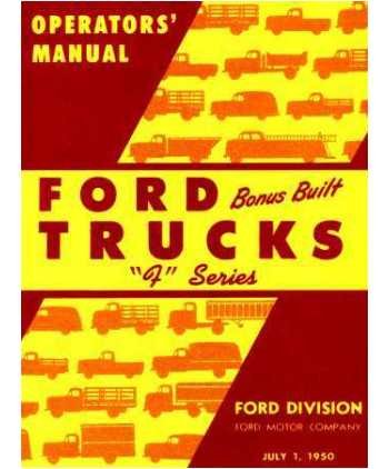 1950 FORD TRUCK Full Line Owners Manual User Guide