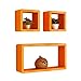 Shelf Floating Wall Shelves Shelf Creative Lounge Cube Display Stand Fixed Pylons Retro Design Wood-Based Panels Orange Save Space
