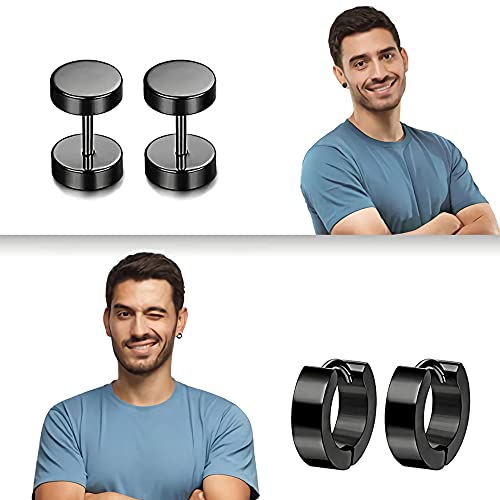 8 Pezzi Orecchini Pendenti in Acciaio